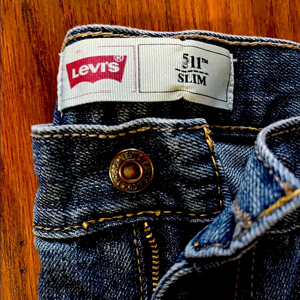 Levi's 511 Slim Fit Women's 7 Pocket Premium Blue Denim Jeans 14 Regular 27 X 27